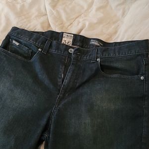 Volcom men's jeans, black wash, relaxed